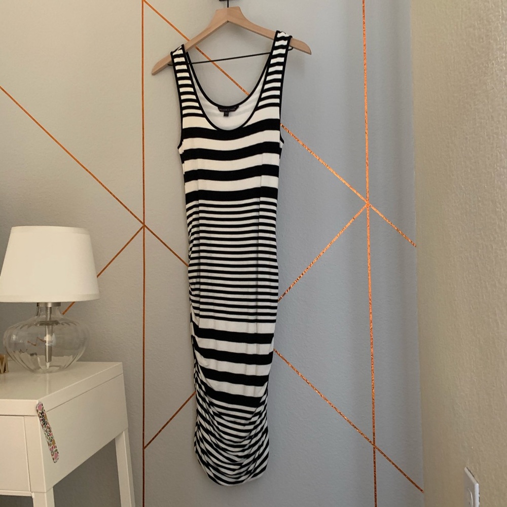Felicity and Coco striped ruched jersey tank dress